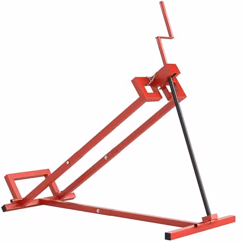 HOMCOM Folding Ride On Lawn Mower Jack Lift, Red Steel – 1