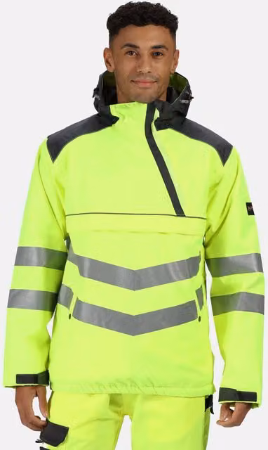 Regatta Men's Hi-Vis Waterproof Insulated Reflective Overhead Bomber Jacket in Bright Yellow, Size: XXL