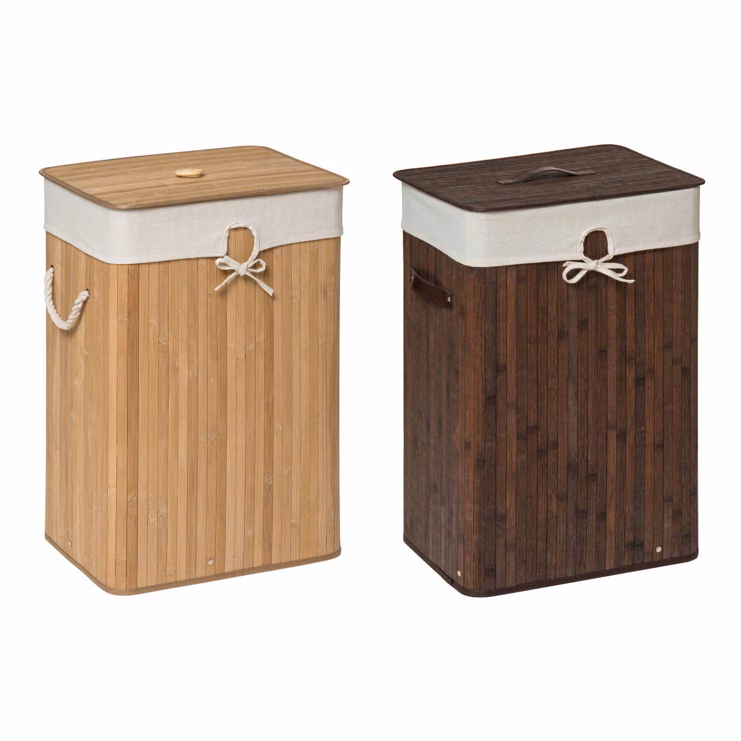 Orsina Kankyo Natural Rectangular Laundry Hamper with Lid, Removable Cotton Bag and Handles in Beige – 3
