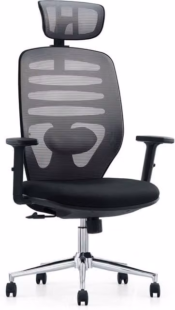 JFY Ergonomic Reclining Office Chair with Flip-Up Armrests and Headrest in Black Fabric