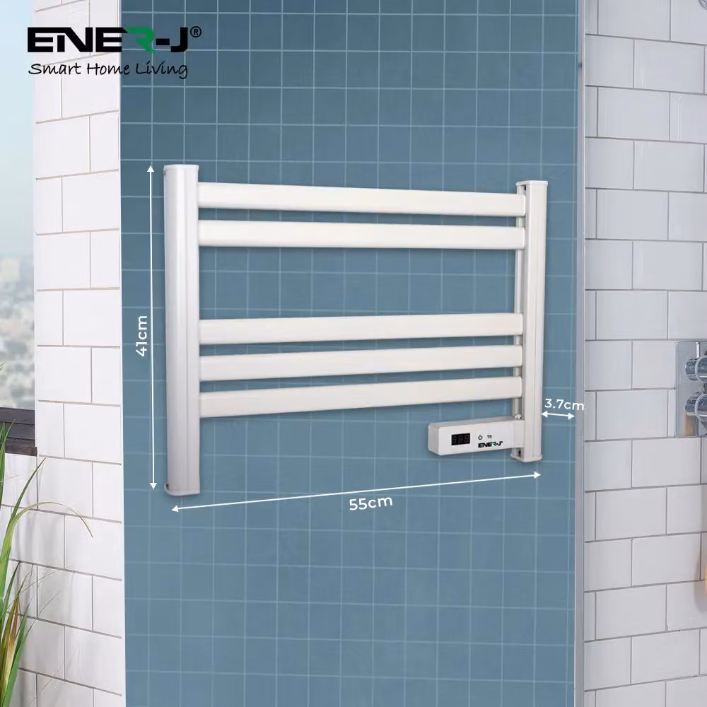 ENER-J Infrared Towel Rail Heater, 5 Bar, 100W, White, Wall Mounted – 2