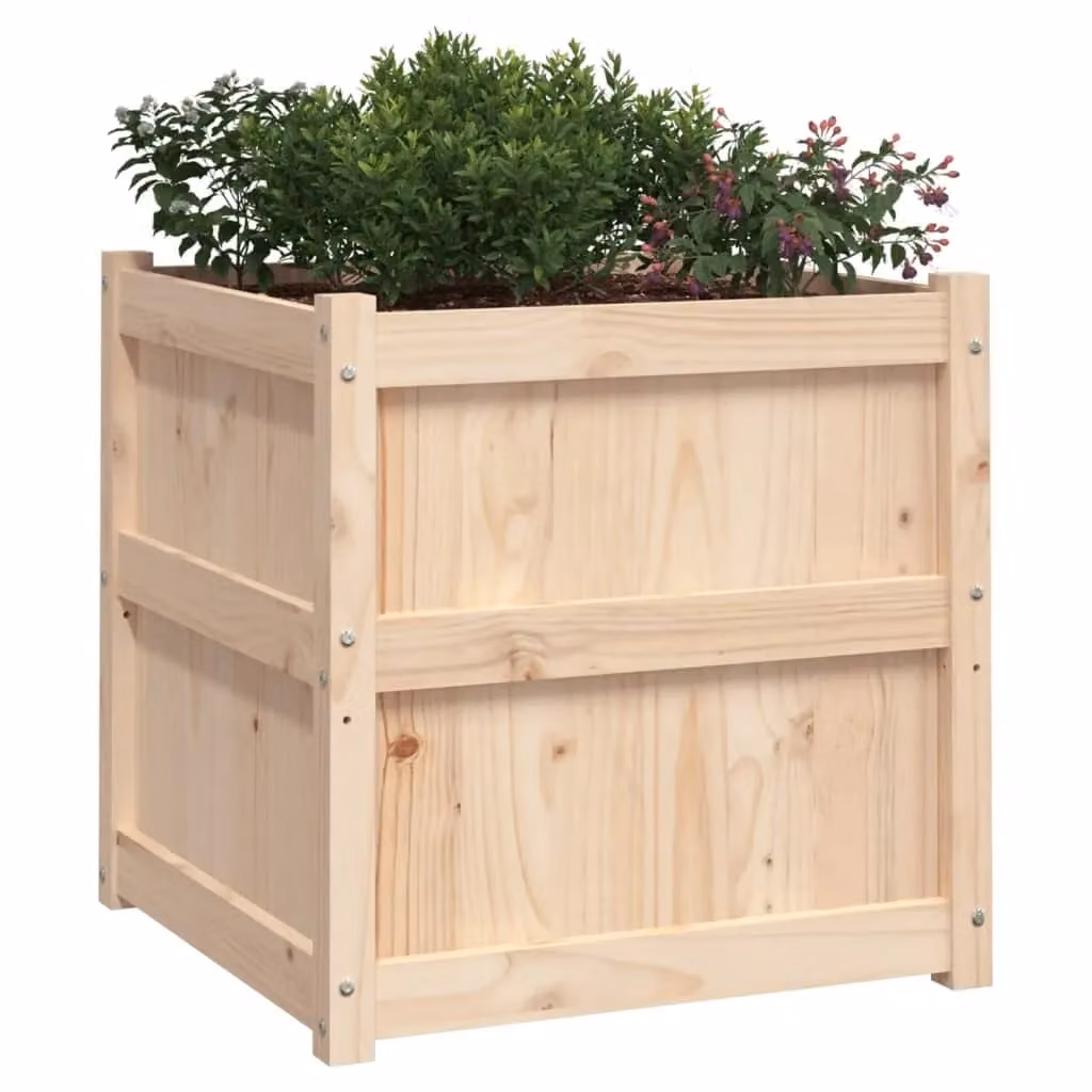 Berkfield Home Garden Solid Wood Pine Planter Tub Set, 2 Pieces, Brown – 3