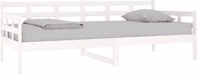 Berkfield Home Beautiful Day Bed in White Solid Wood Pine, W/D/H: 200 x 90 x 69.5 cm