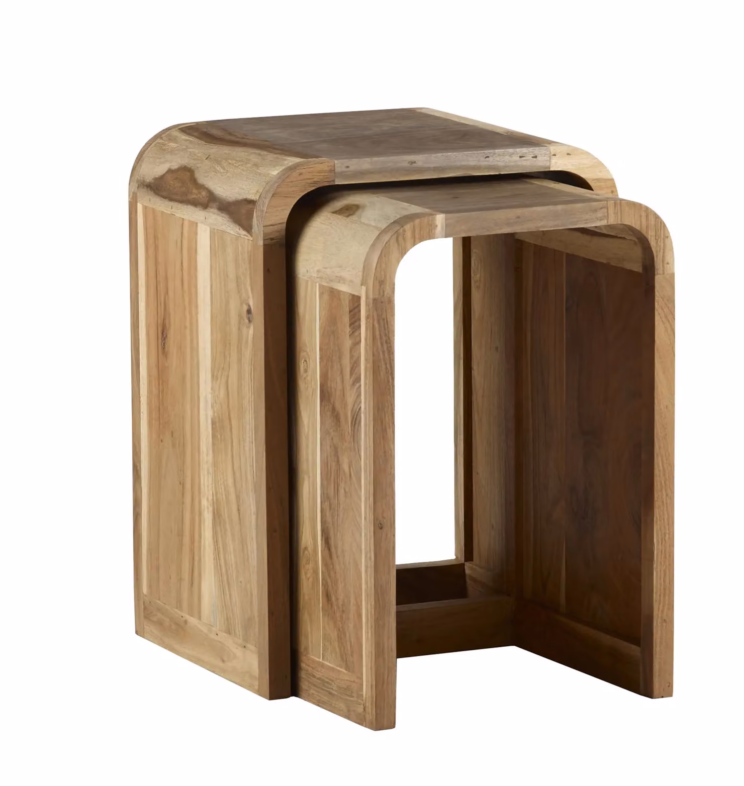 IH Design Daizha Nest of 2 Acacia Wood Tables in Brown – 3