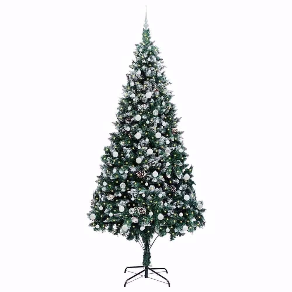 Berkfield Home Artificial Green Christmas Tree with 300 LEDs and Stand, Height: 240 cm – 3