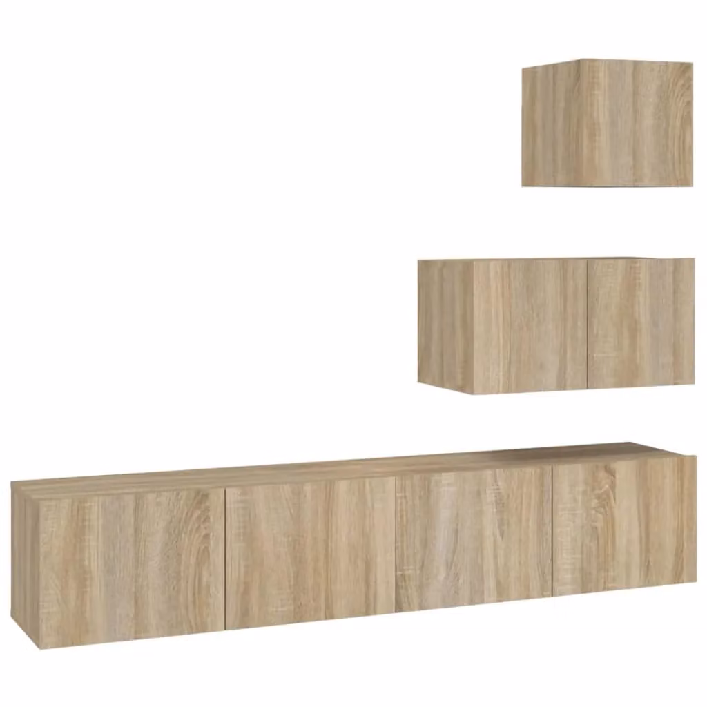 Berkfield Home 4 Piece Modern TV Cabinet Set in Sonoma Oak Brown Engineered Wood – 2