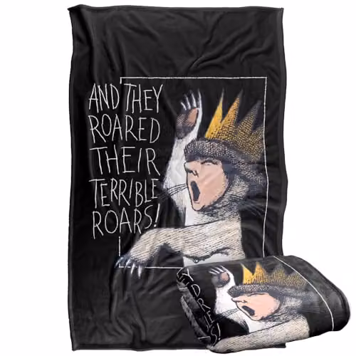 LOGOVISION Where The Wild Things Are Roar Super Soft Fleece Throw Blanket, Multicolour, W: 91 cm, D: 147 cm – 1