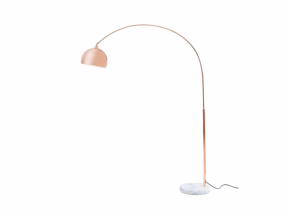 Vente-unique OMBRAGE Large Art Deco Arch Floor Lamp in Copper with Metal and Marble, Height: 180 cm – 2