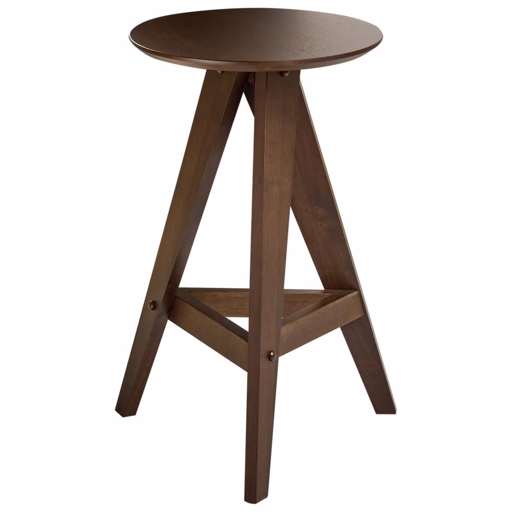 Wyld and Coco Retro Rubberwood Dining Stools Set, Dark Brown, 2-Pack – 3