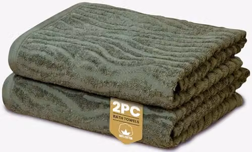 Rapport Home Safari 2-Pack Cotton Bath Towels in Green, W/D/H: 70 x 120 cm – 1