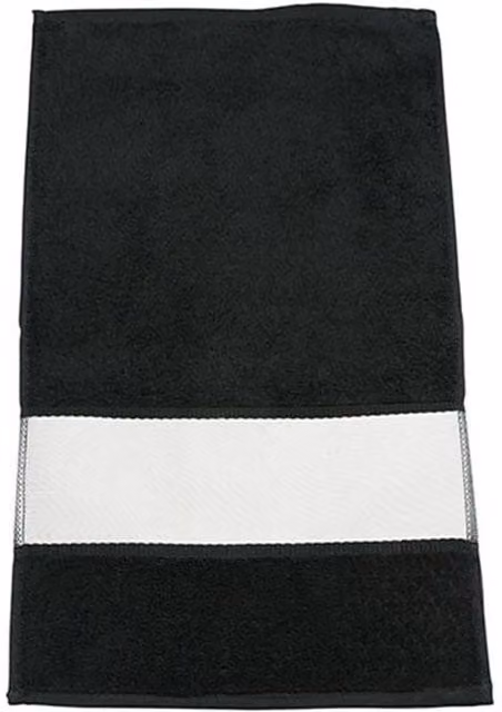 ARTG Subli-Me Cotton Guest Towel in Black with Border – 1