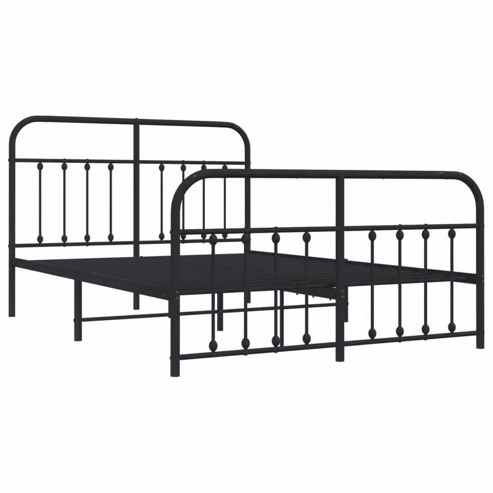 Berkfield Home Metal Bed Frame with Headboard and Footboard in Black – 3