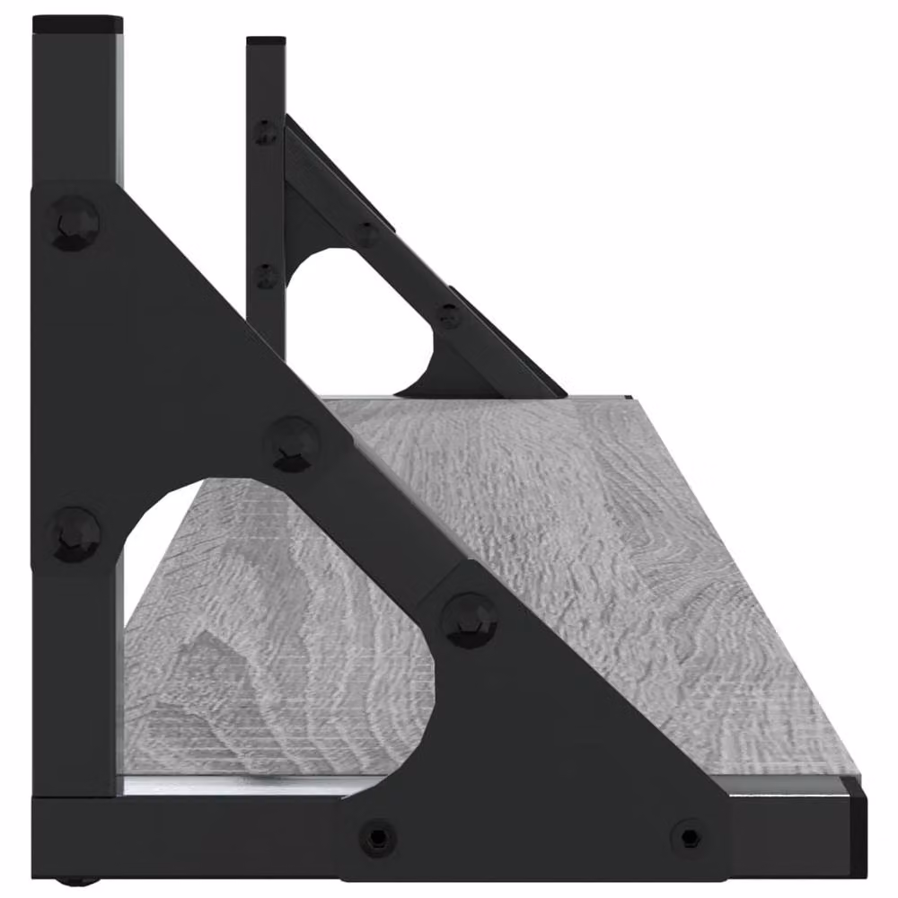 Berkfield Home Wall Mounted Shelves, 2 Pack, Grey, W: 60 cm, D: 15 cm, H: 15.5 cm – 4