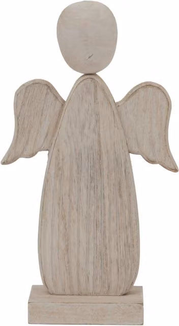 KDMK Rustic White Wooden Angel Tabletop Ornament