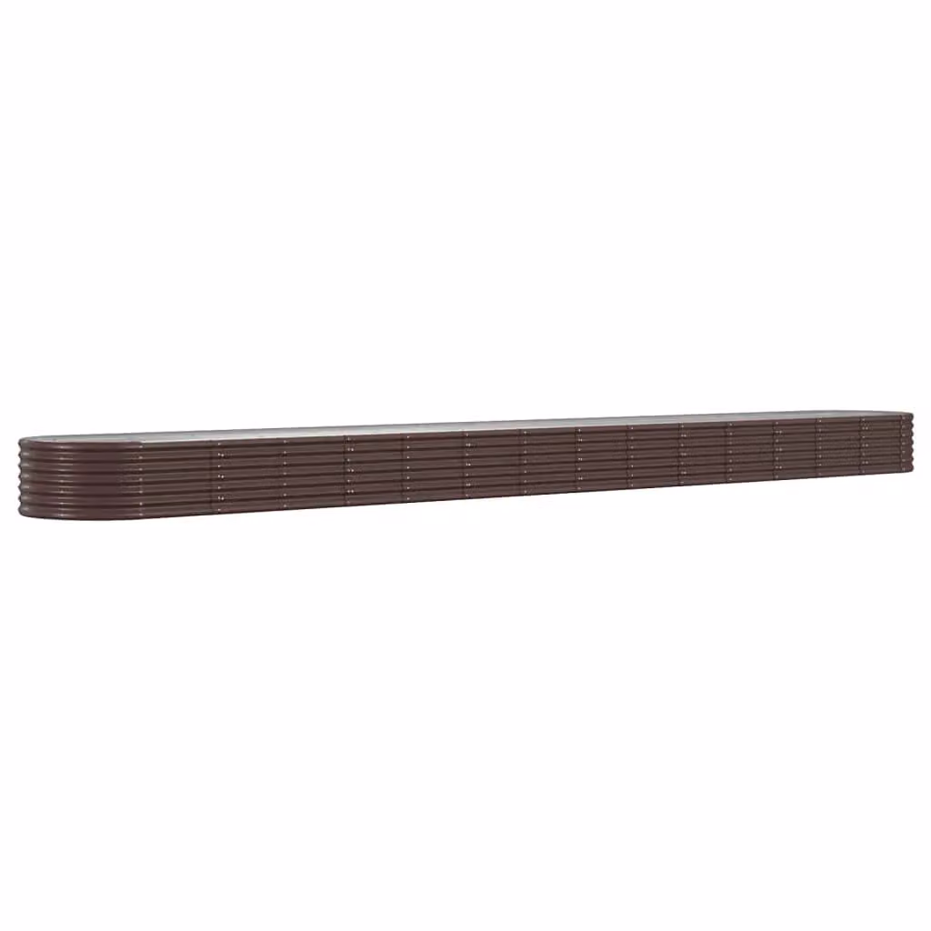 Berkfield Home Garden Powder-coated Steel Raised Bed in Brown, W/D/H: 620 x 80 x 36 cm – 2