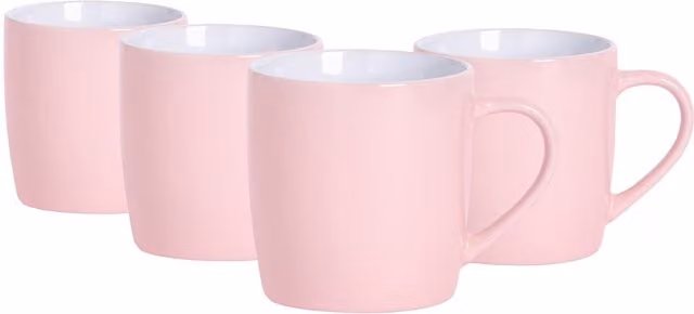 Argon Tableware Pink Stoneware Coffee Mug, 340 ml