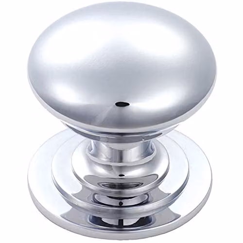 Loops Victorian Round Cupboard Door Knob in Polished Chrome, 50mm Diameter