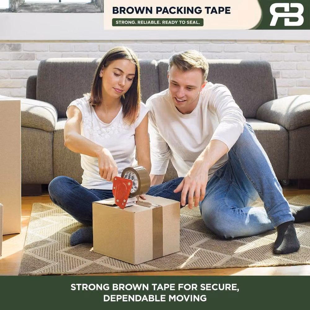 AQUARIUS Brown Strong Packing Tape, 48 Rolls, Width: 48 mm, Length: 66 m – 6