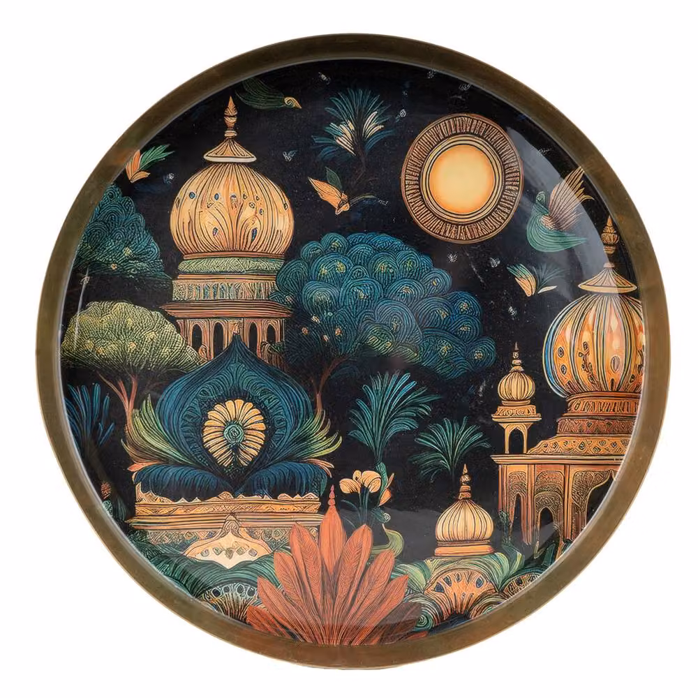 Madison & Mayfair Jaisalmer Luxury Decorative Tray in Blue and Gold – 2