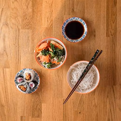 Nicola Spring Floral Patterned Stoneware Rice Bowls, Multicolour, Pack of 6 – 2