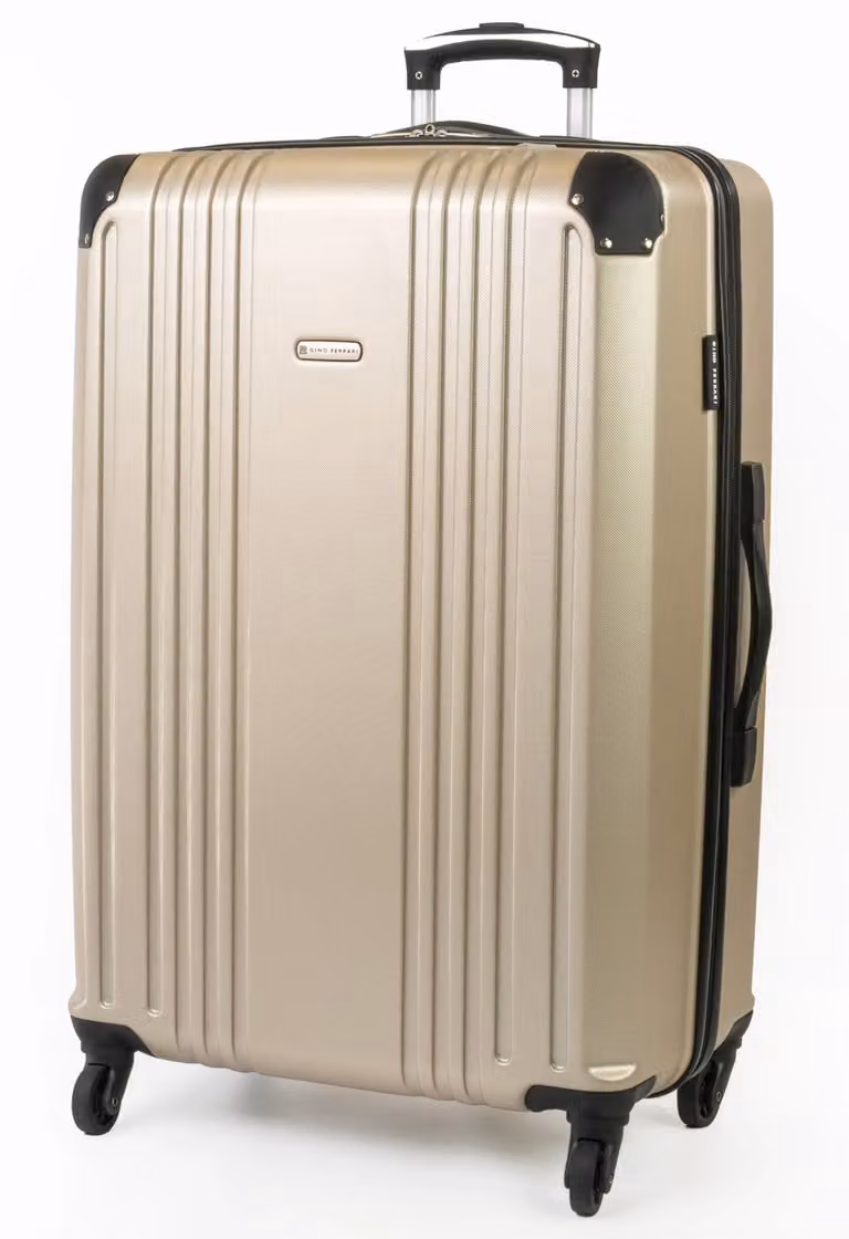Gino Ferrari Business Travel Hard Shell Suitcase in Gold, Medium Size, W: 45.0 cm, D: 66.0 cm