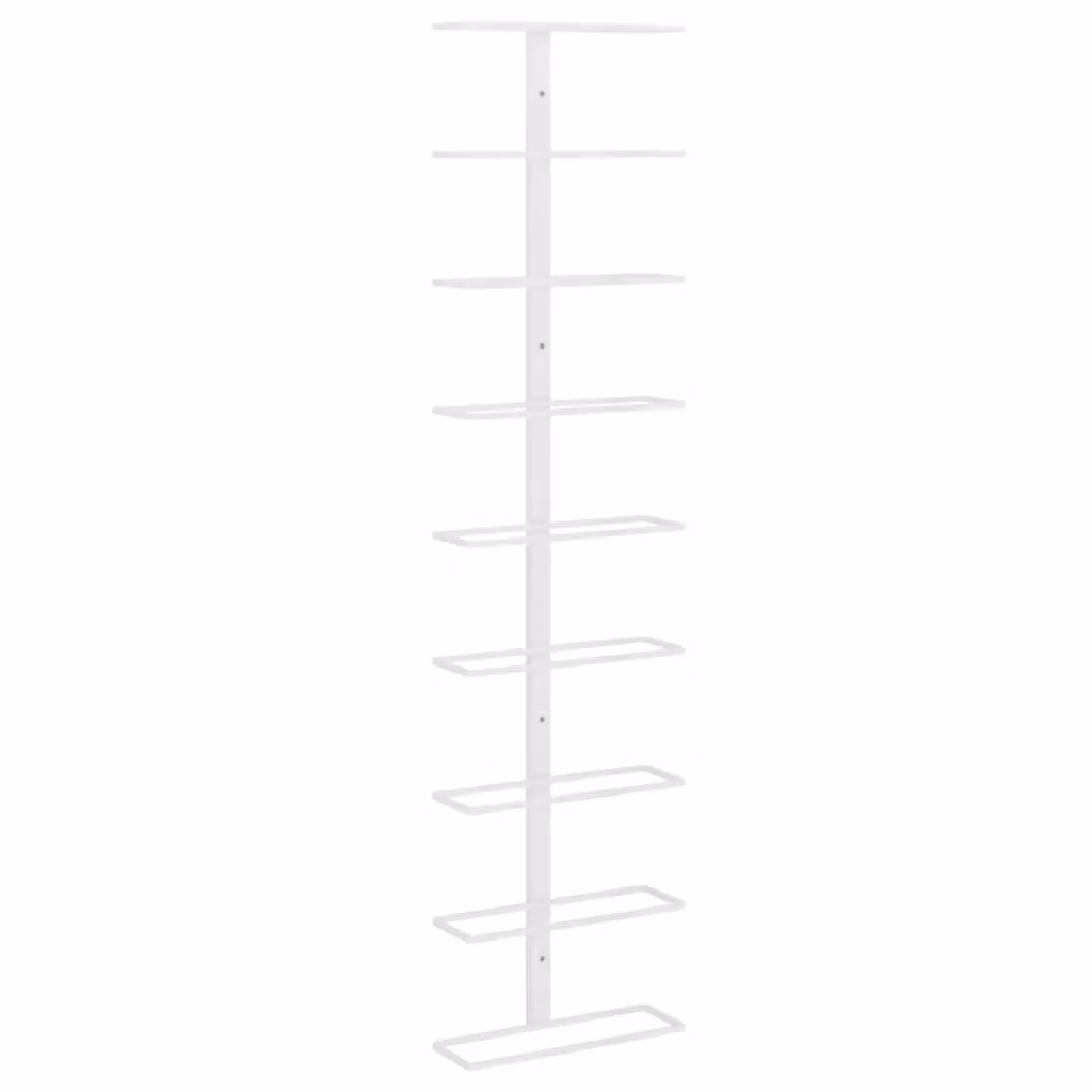 Berkfield Home Wall-mounted White Lacquered Metal Wine Rack for 9 Bottles – 2