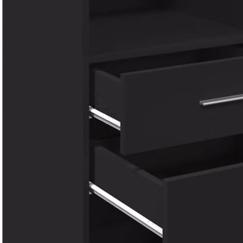 vidaXL Minimalist Black Highboard with Internal Shelves and Doors, W/D/H: 40 x 42.5 x 124 cm – 4