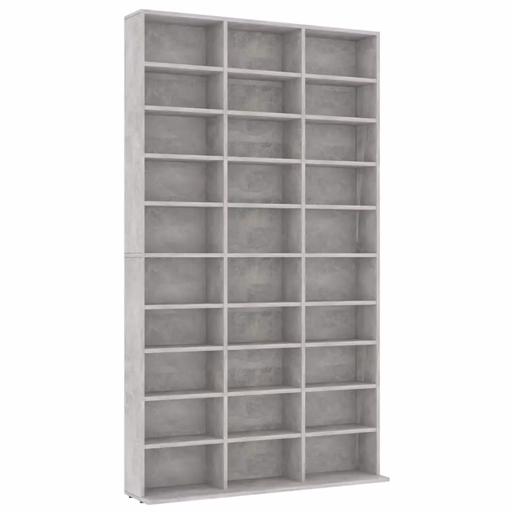 Berkfield Home CD Cabinet in Concrete Grey, W/D/H: 102 x 16 x 177.5 cm – 2