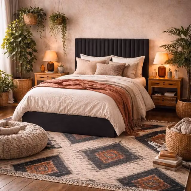 Wyld Haus Dublin Double Ottoman Bed in Black Velvet with Tall Ribbed Upholstered Headboard, W/D/H: 140 x 200 cm