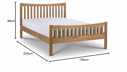 Julian Bowen Bergamo Oak Wooden Bed Frame in Sand, W/D/H: 180 x 200 cm – 2
