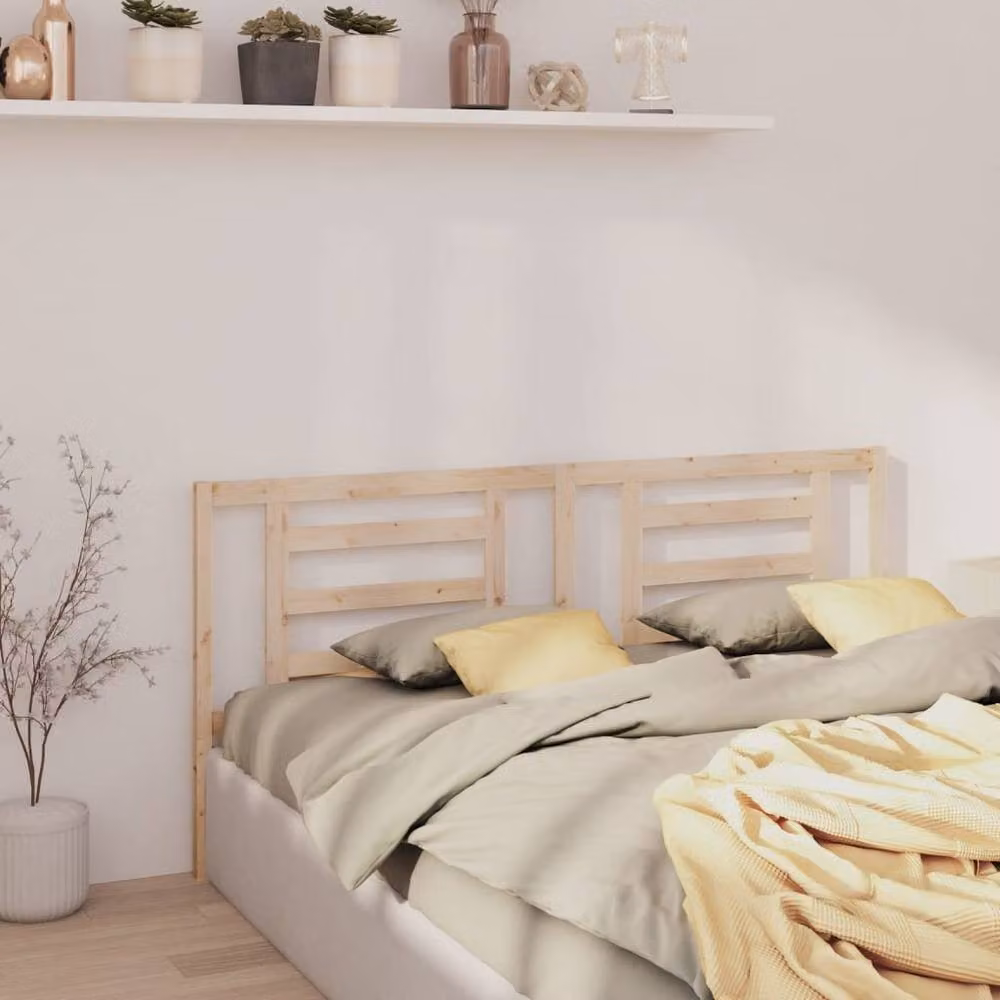 Berkfield Home Rustic Solid Pine Bed Headboard in Beige, W/D/H: 166 x 4 x 100 cm – 2