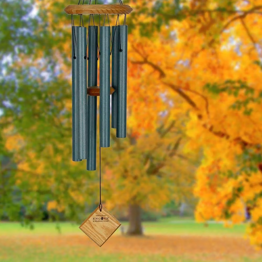 Woodstock Chimes Chimes of Pluto Windchime in Green Verdigris Finish – 9