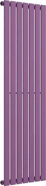 Lux Heat Flat Coloured Vertical Radiator in Pretty Plum Purple, H: 160 cm, W: 49 cm