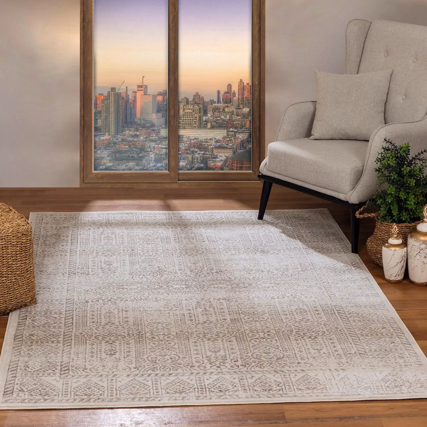 Livabliss Floransa Vintage Traditional Boho Living and Dining Rug in Sand and Beige, W: 160 cm, D: 215 cm – 3