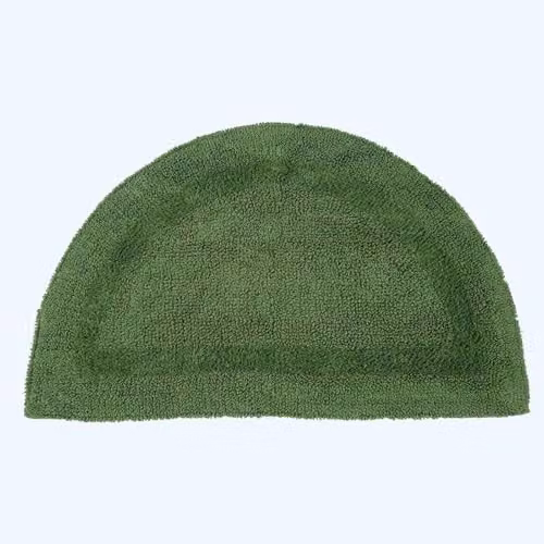 Homescapes Luxury Semi Circle Cotton Bath Mat, Fern Green, W/D/H: 80 x 50 x 1 cm – 3