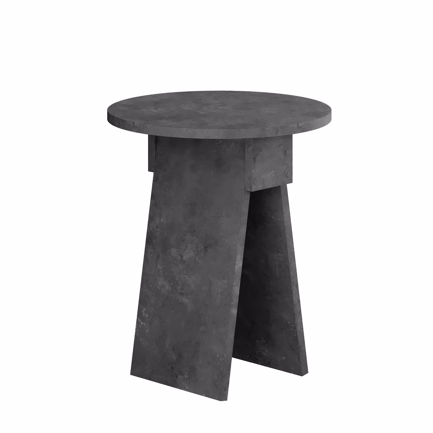 Decortie Chen Modern Round Side Table in Mid Grey, Diameter: 42 cm, Height: 50 cm – 2