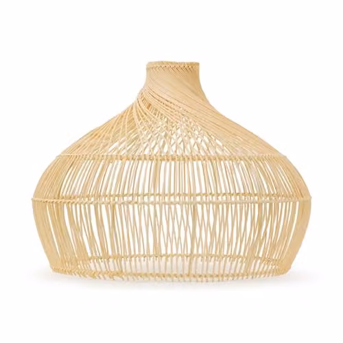 ValueLights Boho Organic Rattan Ceiling Pendant Lampshade in Brown and Beige, Shade Width: 45.5 cm