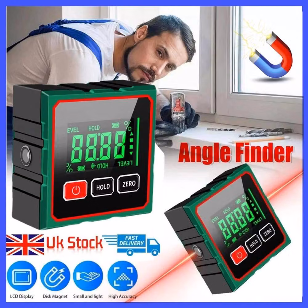 VOGREX Laser Digital Angle Finder with 4-Side Magnetic Gauge, Black – 2