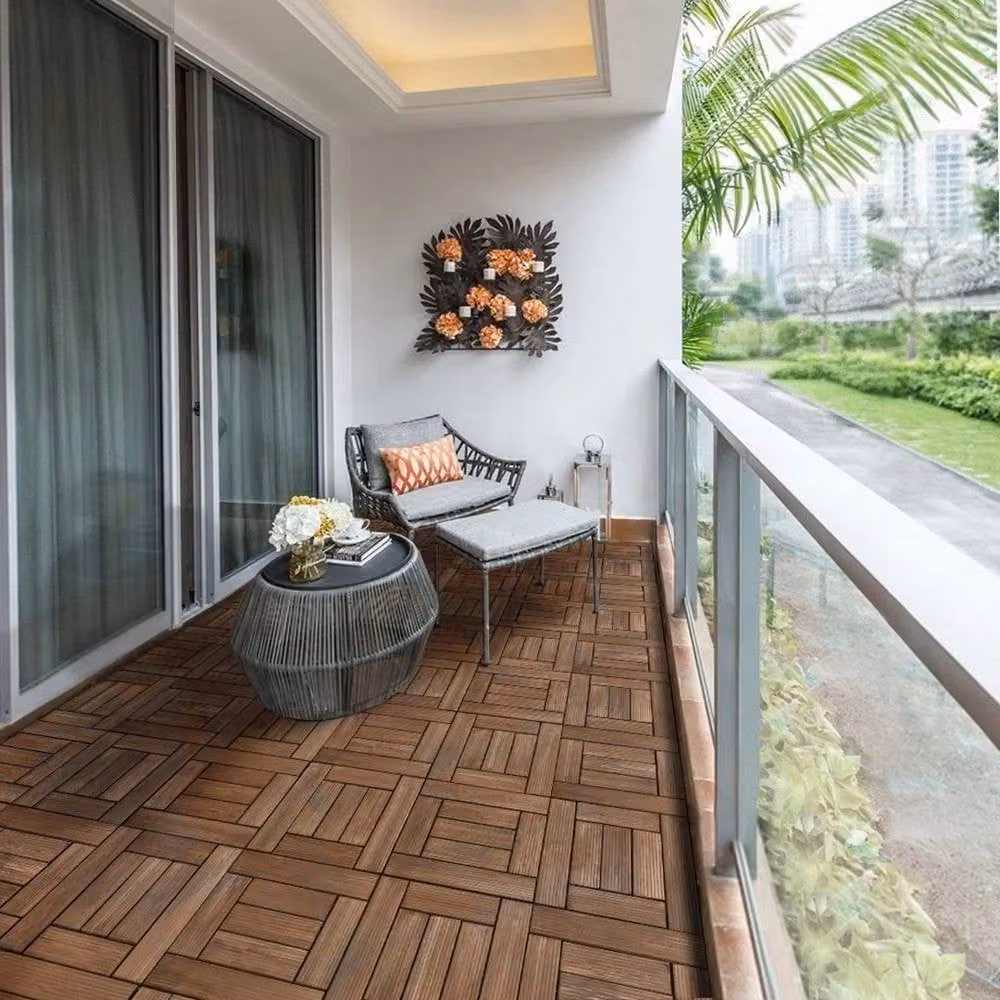 Kelvenix Brown Wood Effect Interlocking Click System Flooring Tiles W: 520 mm, L: 10000 mm – 3
