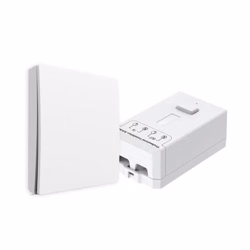 ENER-J ECO Series 1 Gang Wireless Kinetic Switch and 150W WiFi Dimmable Receiver Kit, White, IP65 Waterproof, Compatible with Alexa, Google Home and Siri