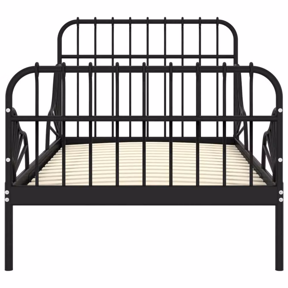 Berkfield Home Extendable Metal Bed Frame in Black, W/D/H: 80 x 130/200 cm – 3