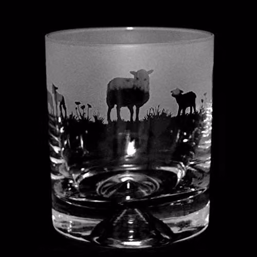 Milford Collection Animo Glass Sheep Whisky Tumbler, Clear – 1