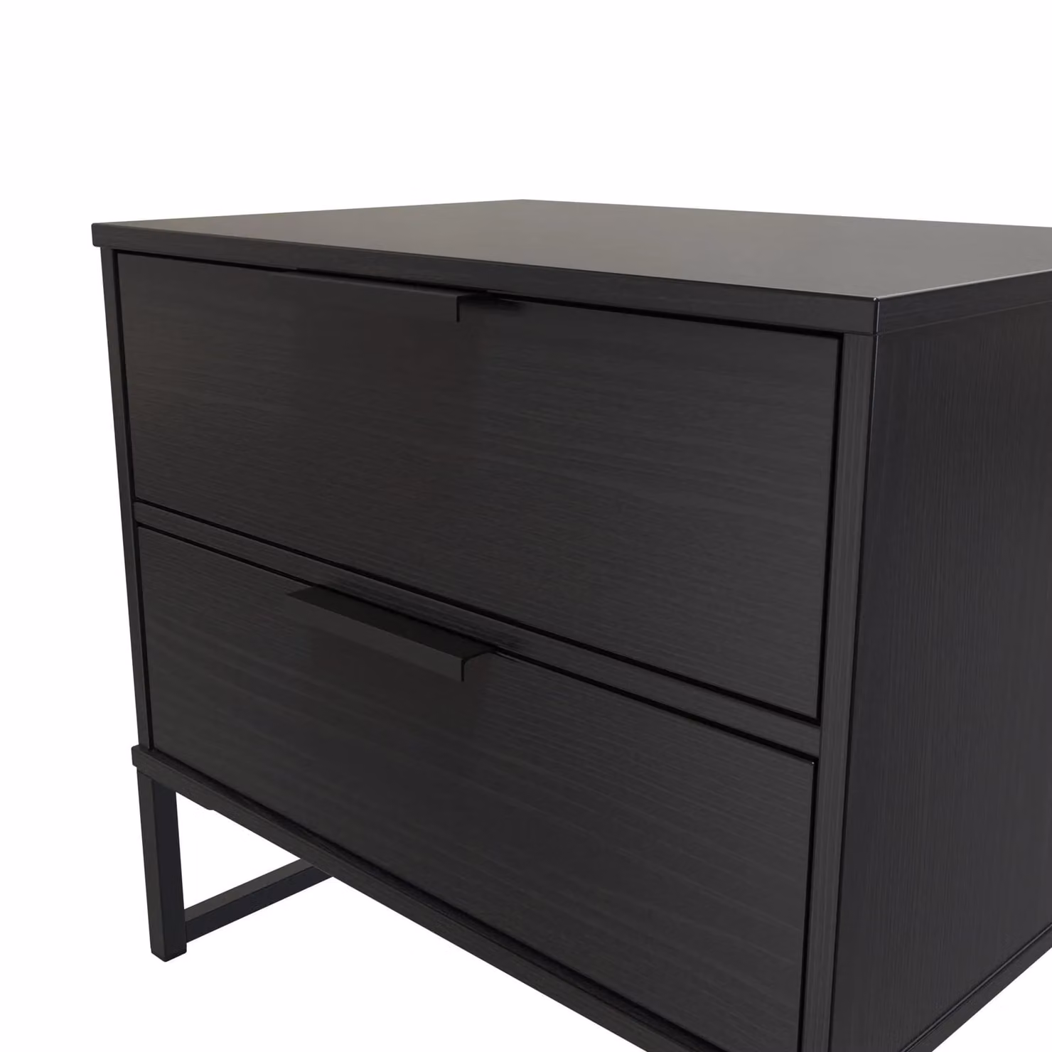 Ready Assembled 2 U Madrid 2 Drawer Bedside Cabinet in Black – 3