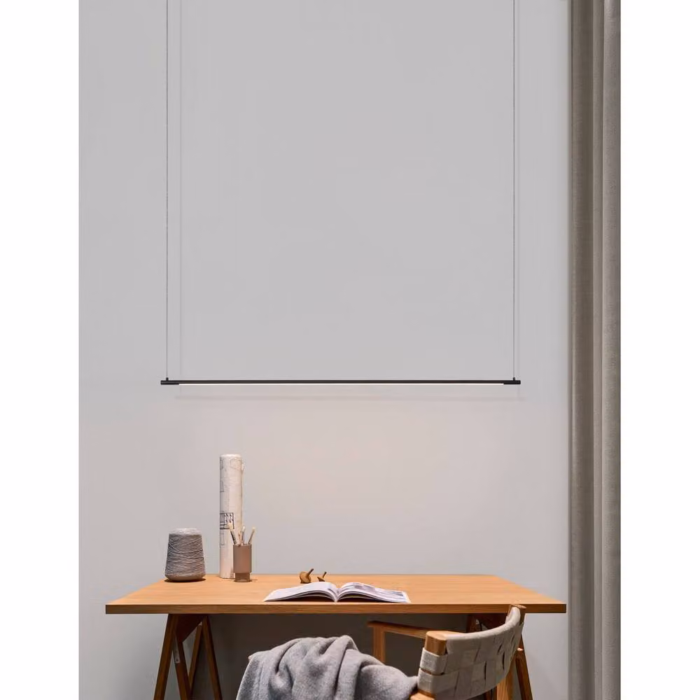 Netlighting Elettra Bar Pendant Light in Sandy Black Aluminium with 20W LED, 1400Lm, 3000K Warm White – 2
