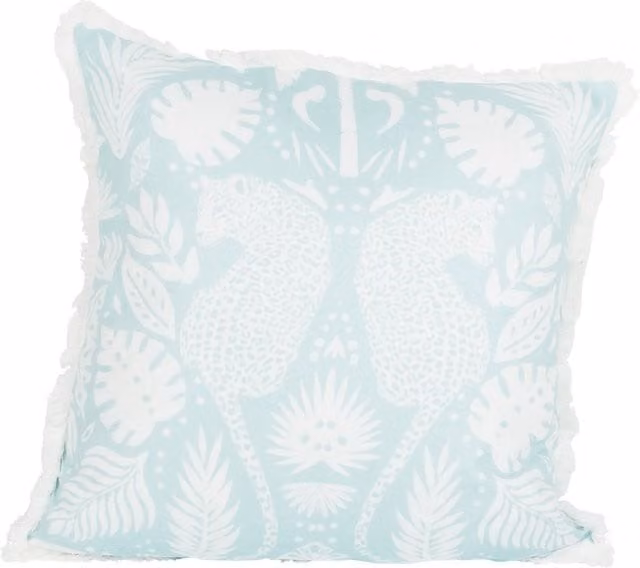 Divante Mali Tropical Square Graphic Cushion in Blue