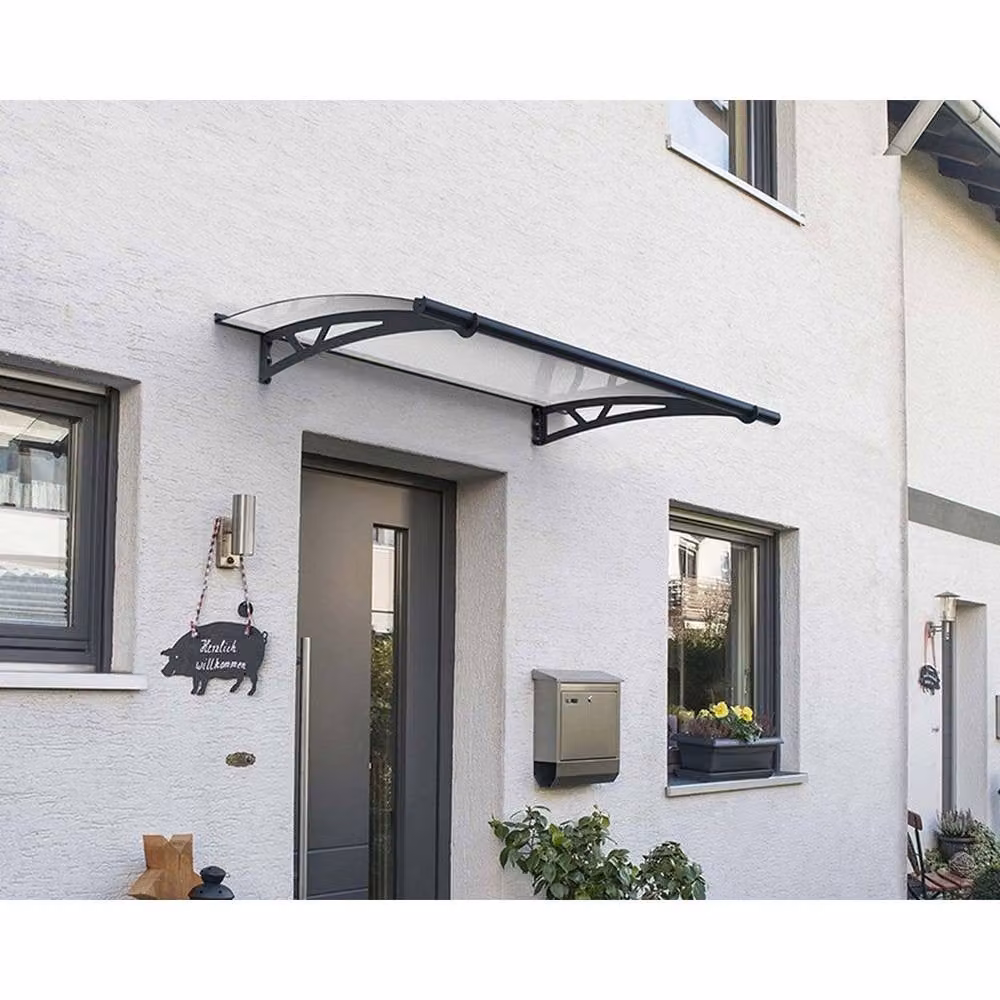 Palram Altair Door Awning Canopy in Grey and Transparent, L: 150.5 cm – 2