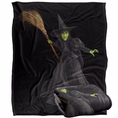 LOGOVISION The Wizard of Oz Witch Silky Touch Super Soft Fleece Throw Blanket, Multicolour, W: 127 cm x L: 152.4 cm – 1