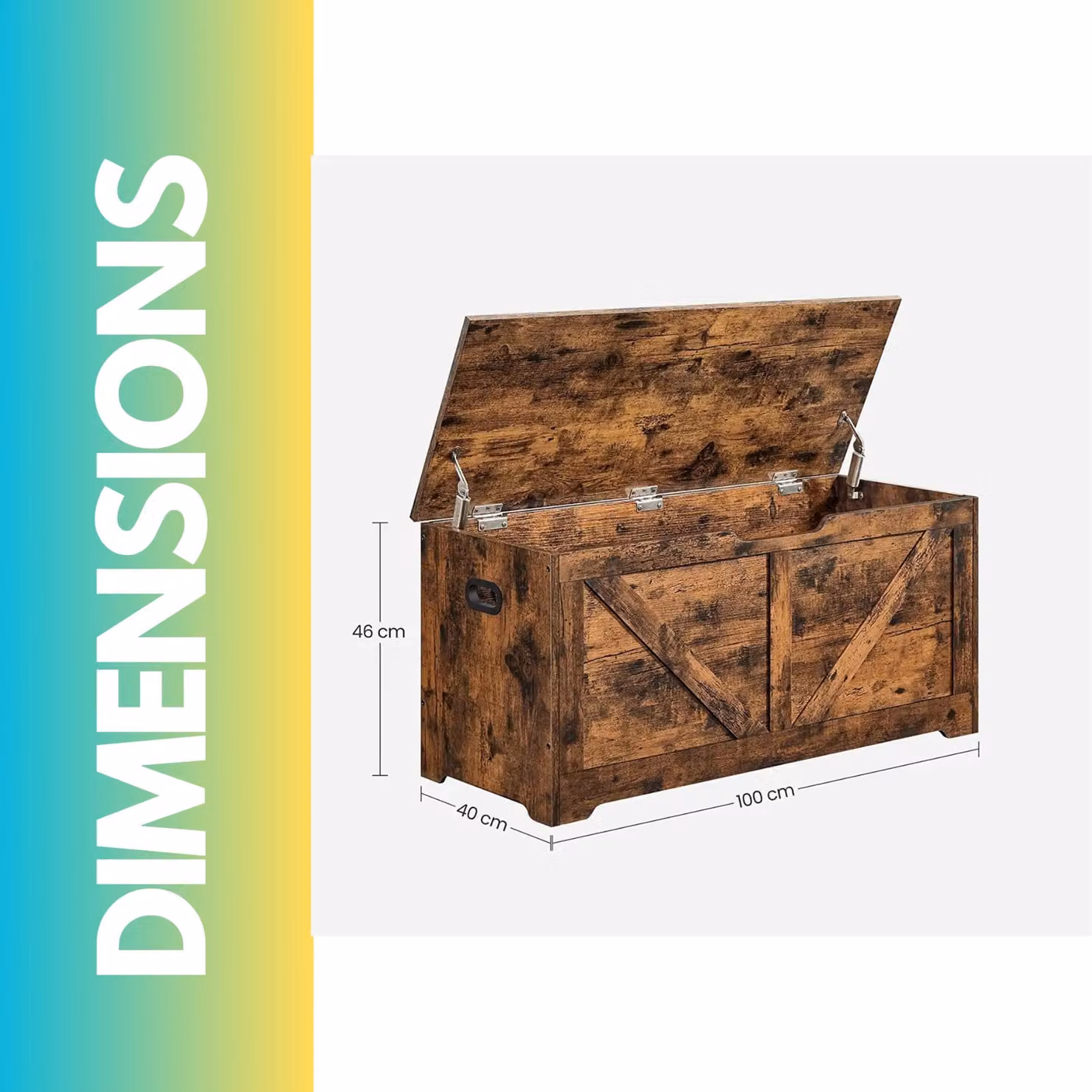 Rafaelo Mobilia Wooden Storage Chest and Shoe Bench in Brown, W/D/H: 136 x 40 x 46 cm – 3