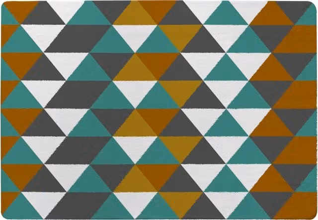 Benjamin Tate Design LTD Autumn Geometric Triangles Designer Wool Rug in Green and Multicolour, Width: 150 cm