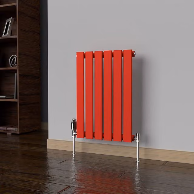 Lux Heat Flat Horizontal Coloured Steel Radiator in Poppy Red, W: 60.0 cm, H: 42.0 cm